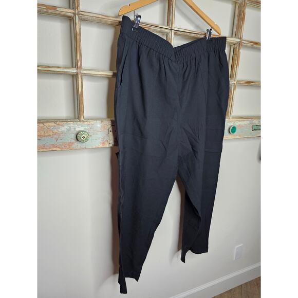 NWOT Black Flowy Rayon Pants With Pockets Ladies size 2X - Picture 2 of 9